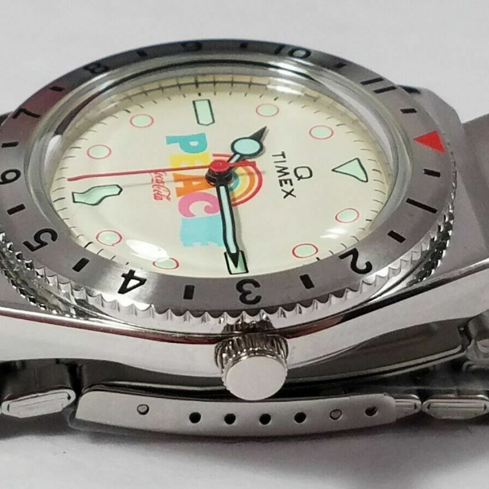 Timex Q Coca Cola 1971 Unity Collection 38mm Stai… - image 2
